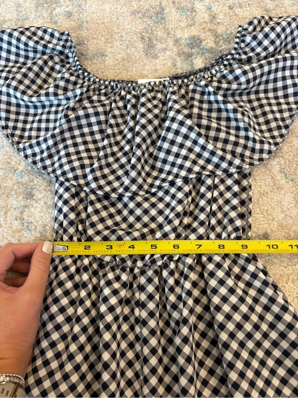 SHE Gingham Cottagecore Off-Shoulder Maxi Dress Size Small NWT - Picture 4 of 8